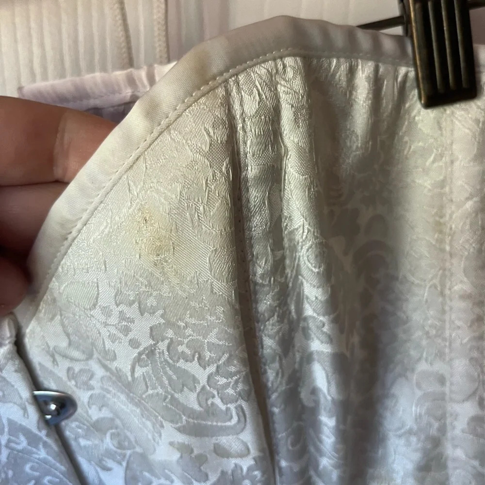 Unbranded lace up corset bodice white ivory brocade size 36 - Picture 5 of 8
